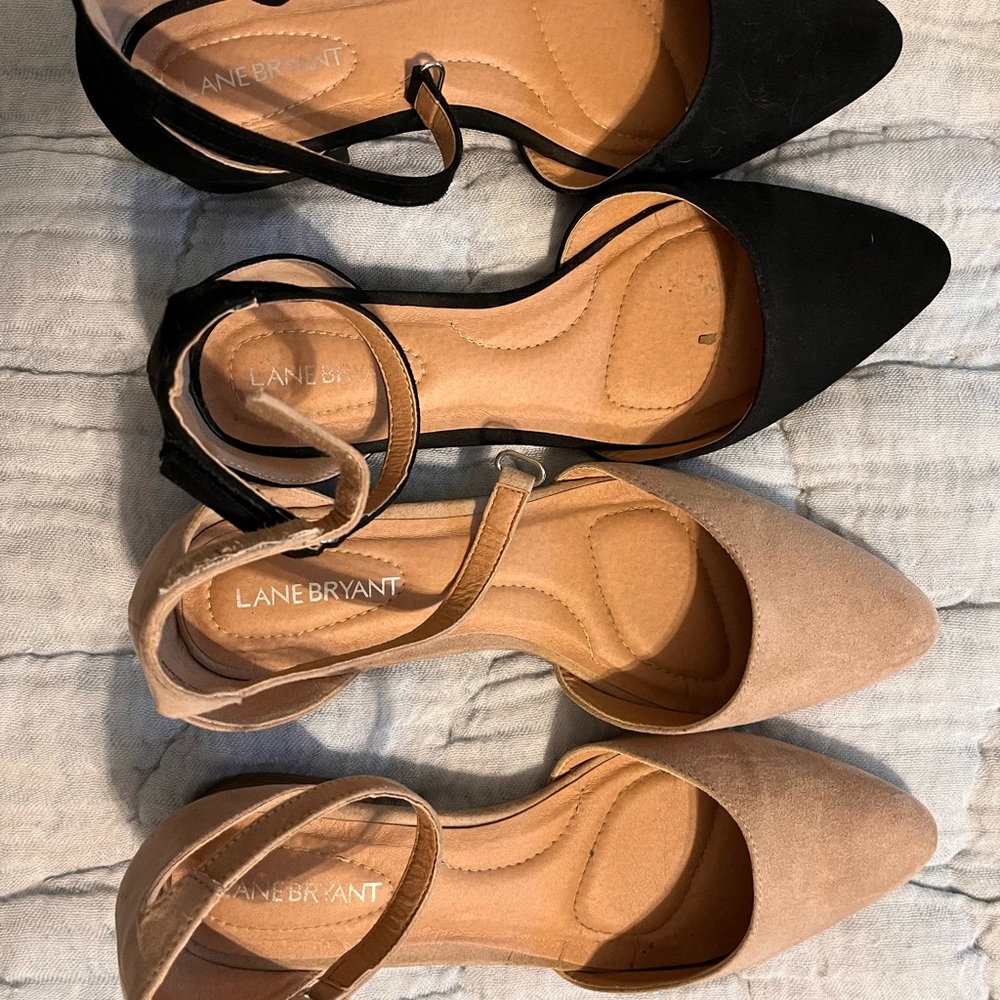 2 pairs of Lane Bryant flats, Size 8W